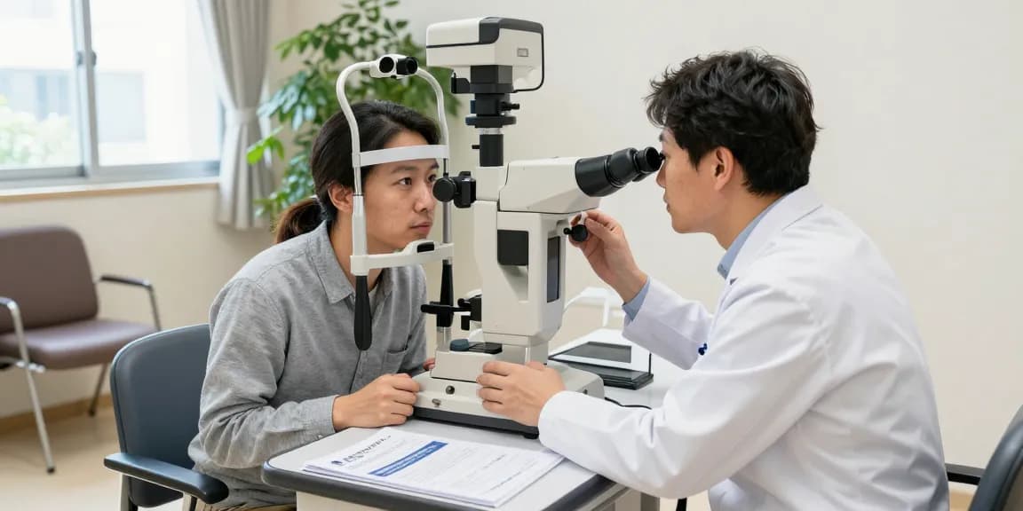 品川近視クリニックの口コミを説明している眼科医と患者のシーン