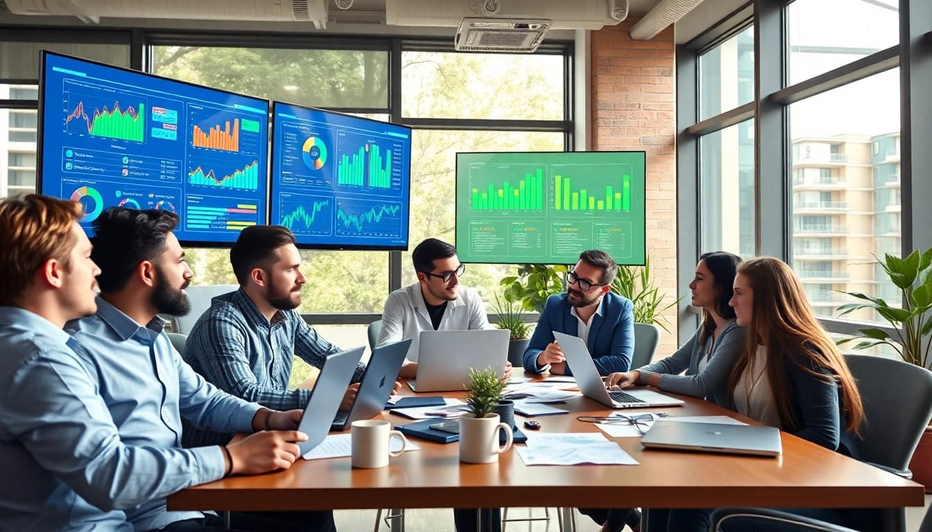 Team of experts at a social media agency developing innovative digital strategies.