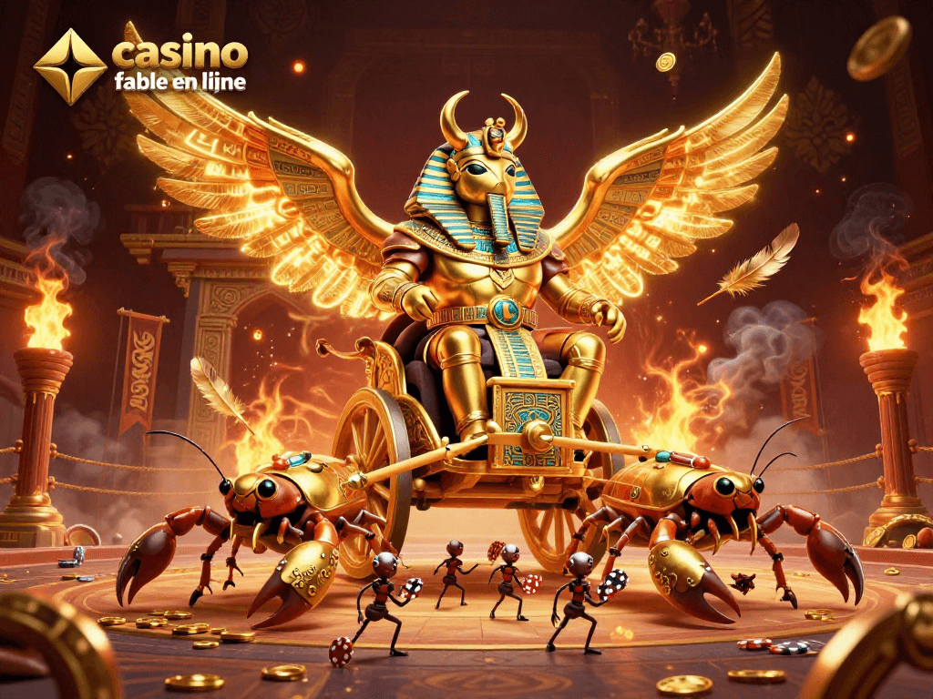 Jouez dans un casino fiable en ligne avec des jackpots, des cartes de poker et des scorpions dorés.