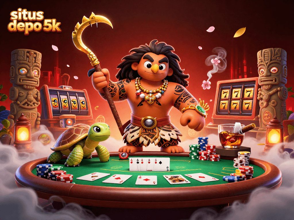 Join the excitement at situs depo 5k with vibrant casino scenes featuring thrilling poker elements and dazzling graphics.