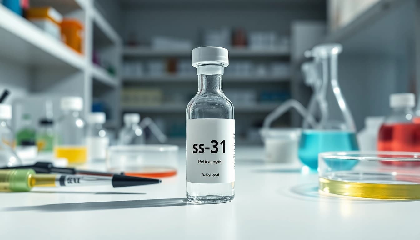 Buy ss-31 peptide in a professional lab environment, showcasing purity and scientific research.