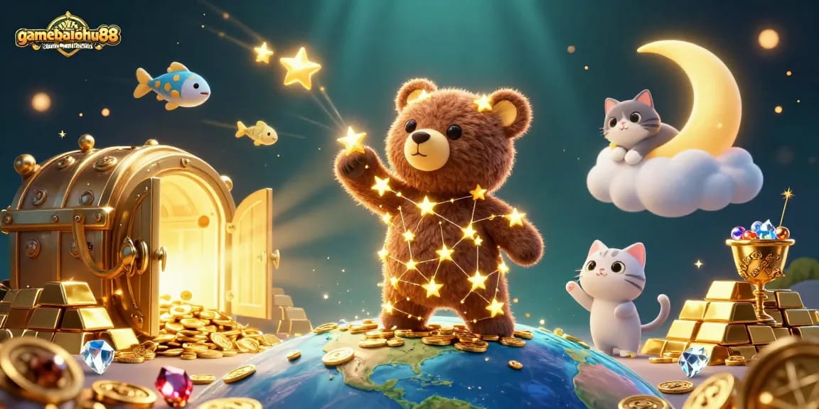 Spin and win big with gamebainohu88 in this vibrant, treasure-filled casino adventure!