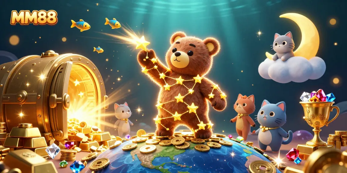 Engage in MM88's vibrant gaming world with golden treasures and interactive luck.