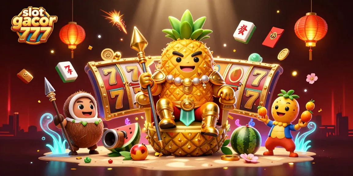 Experience slot gacor 777 excitement with vibrant 3D casino illustration of playful characters.