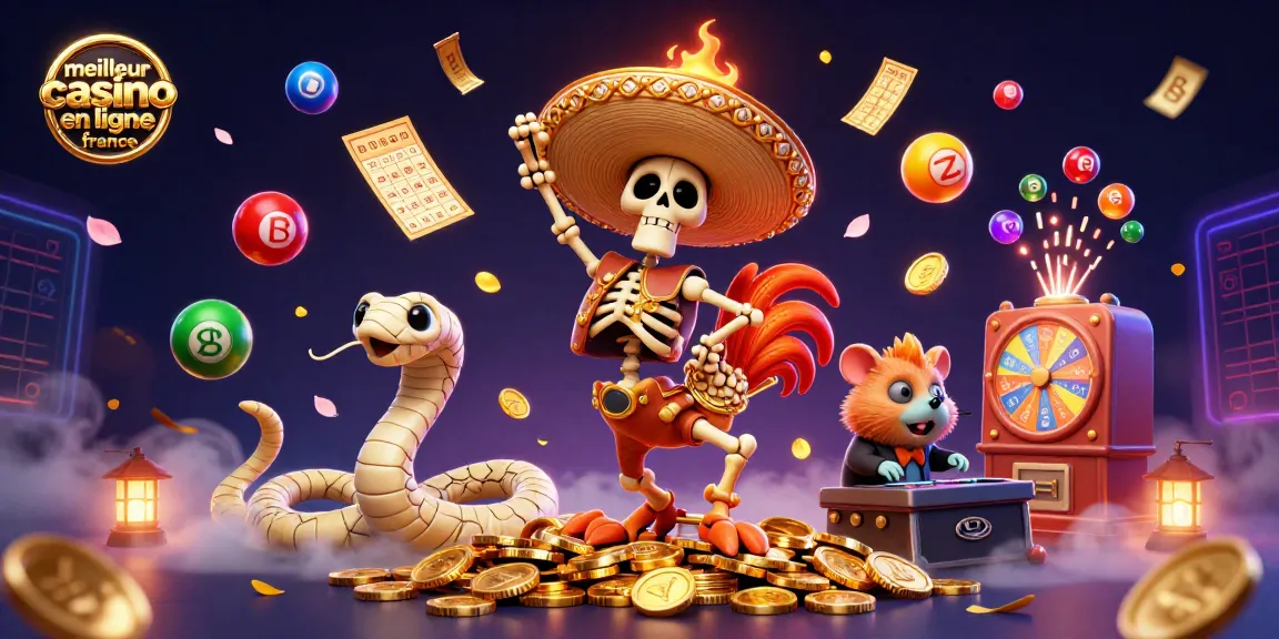 Gagnez avec le meilleur casino en ligne France grâce à une illustration 3D dynamique et colorée.