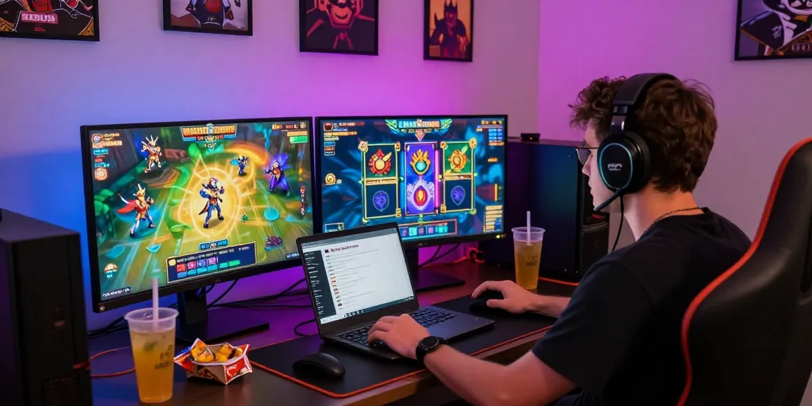 Engaging player enjoying slot zeus game experience at a well-decorated gaming setup.