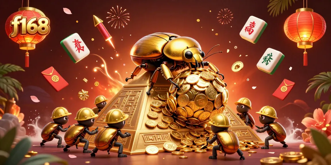 Experience the thrill of f168 with vibrant casino-themed characters and elements in this dynamic illustration.