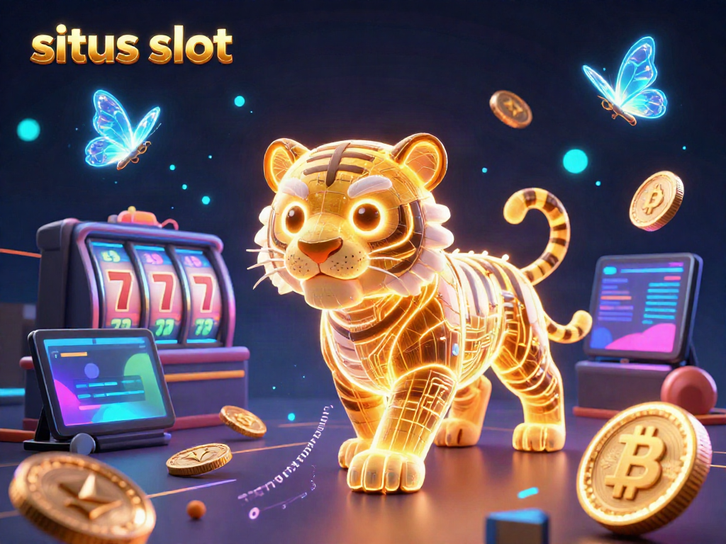 Menyaksikan kemenangan di situs slot dengan slot reel yang menyala dan simbol keberuntungan.