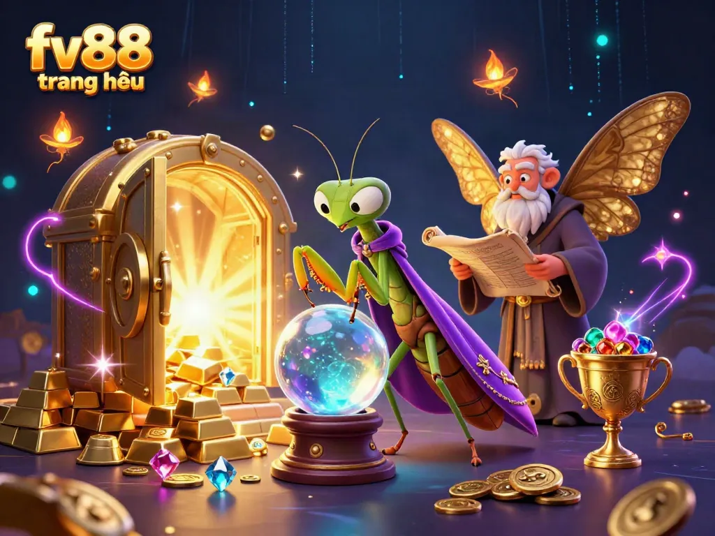 Jump into action with the vibrant fv88 trang chủ illustration, showcasing casino excitement and magic.