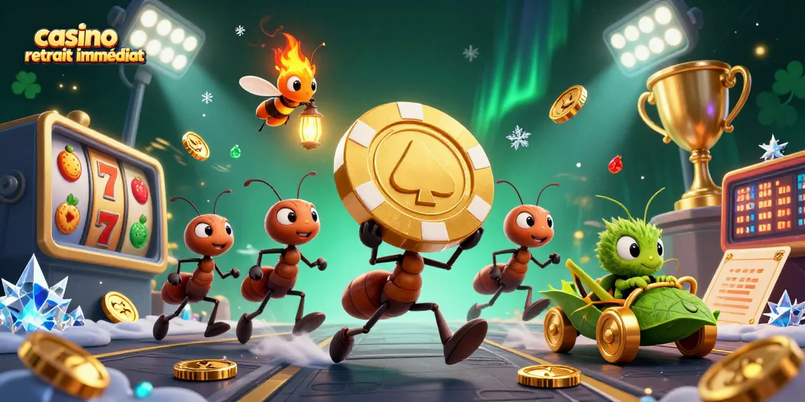 Découvrez le monde captivant du casino retrait immédiat avec cette illustration dynamique des fourmis de casino.