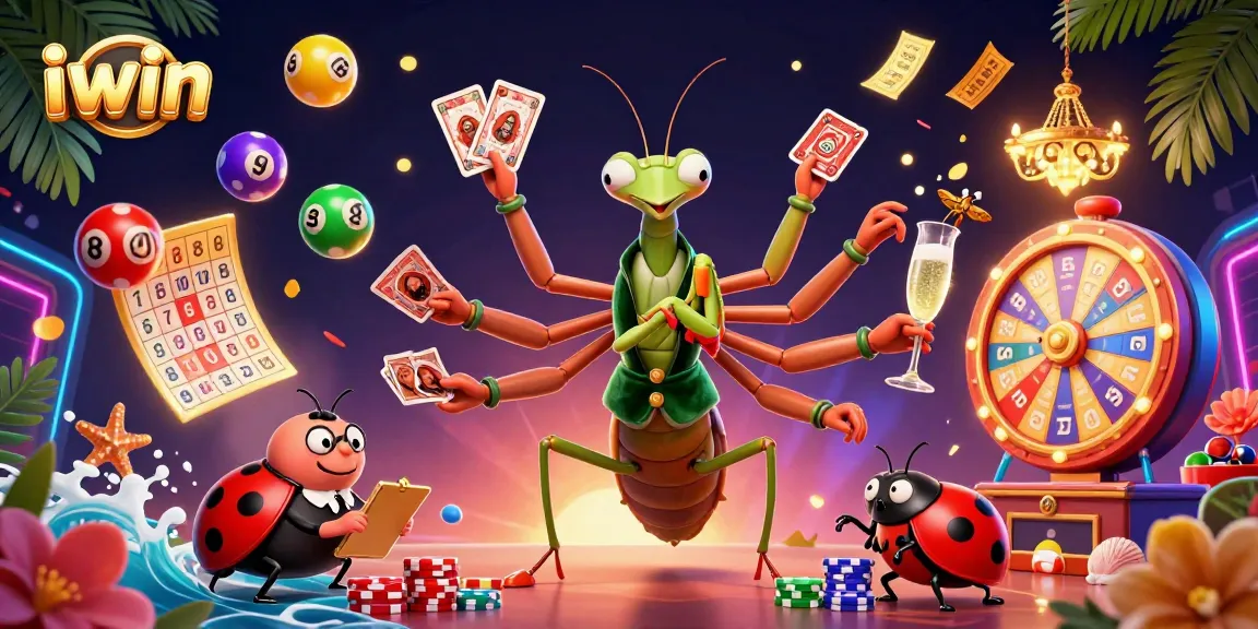 Join iwin's vibrant gambling scene with dynamic lottery elements and charming characters.