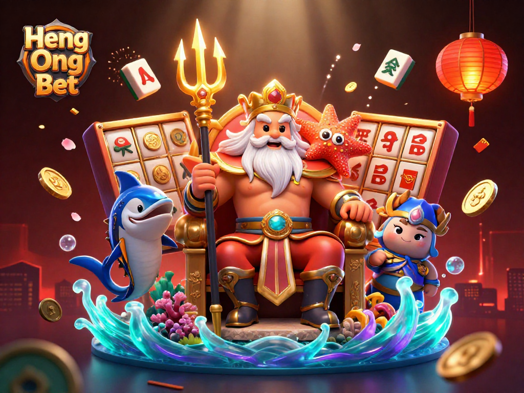 Play slots with Heng Ong Bet featuring a vibrant underwater casino scene.