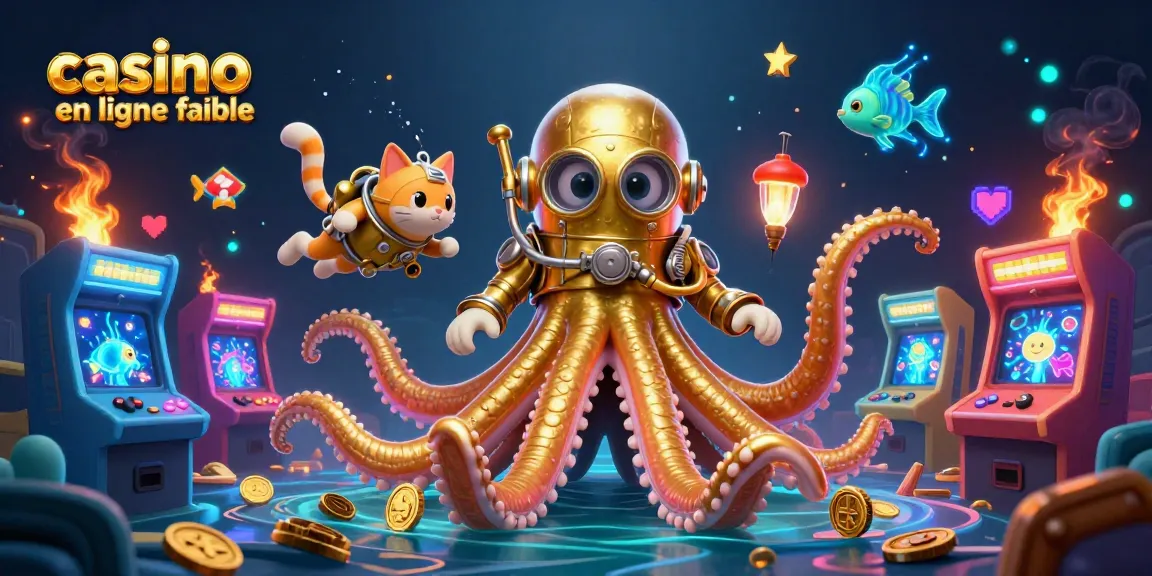 Explorez le monde des jeux avec le kraken doré et le chat plongeur sur un casino en ligne fiable.