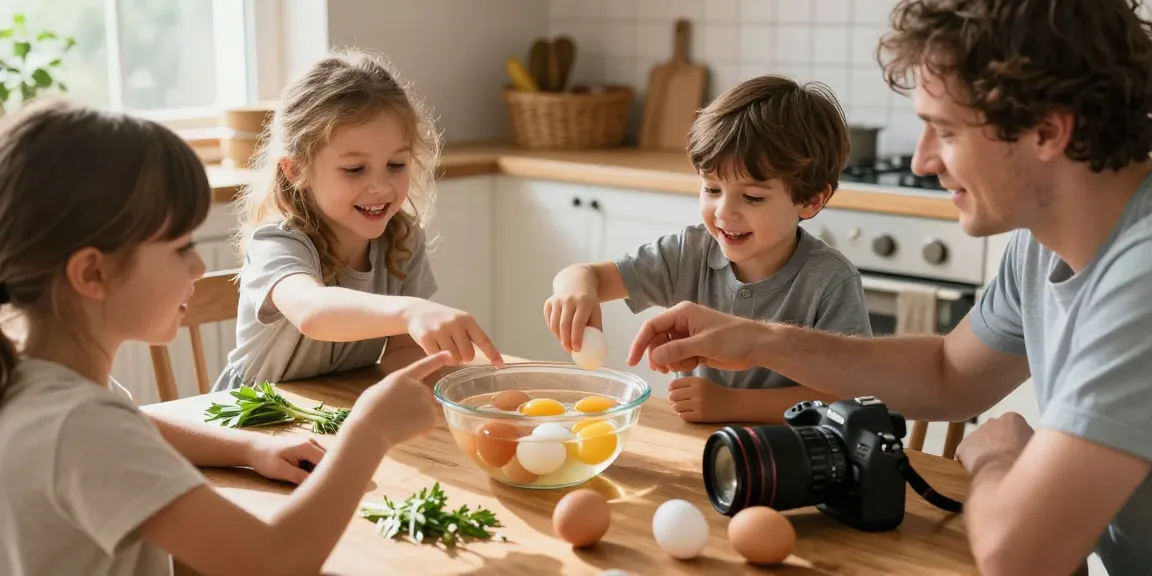 Pengujian kesegaran telur dengan metode Egg Float Test dari https://www.eggfloattest.com/contact di dapur yang hangat.