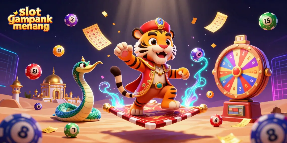Experience the thrill of slot gampang menang with vibrant casino imagery, showcasing fun lottery elements.
