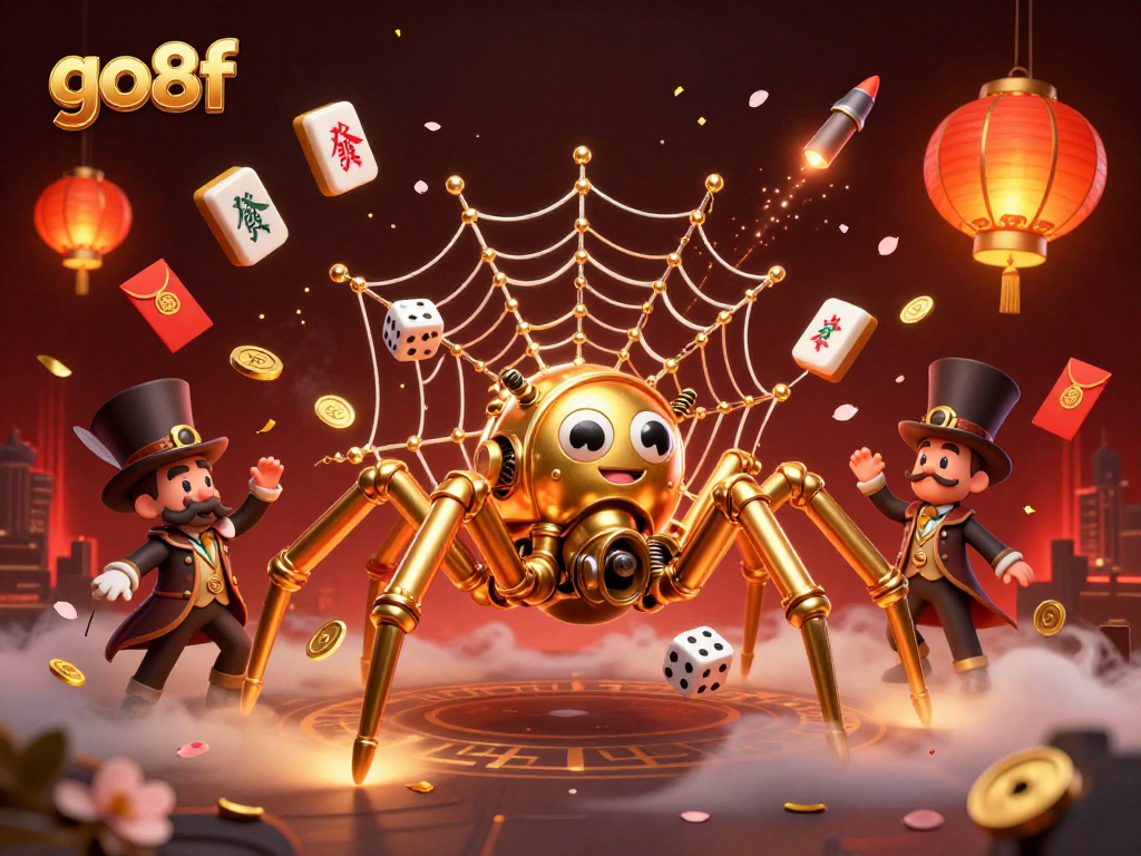 Engage with the dynamic world of go8f through an exhilarating 3D illustration depicting casino vibes and gaming spirit.