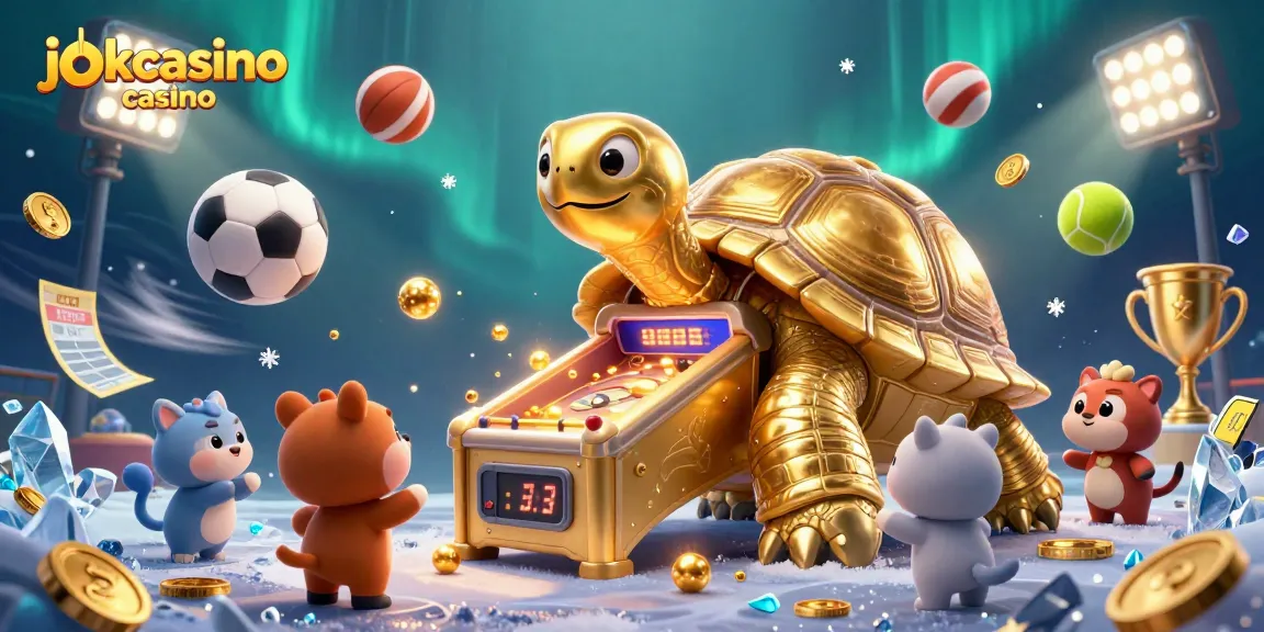 Experience thrilling play at jokacasino casino with a lively 3D scene of gaming excitement.