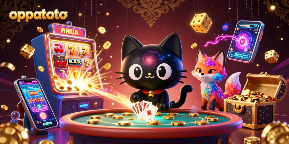 Experience thrilling gameplay at oppatoto with the black hole cat and nebula fox amid rich casino elements.