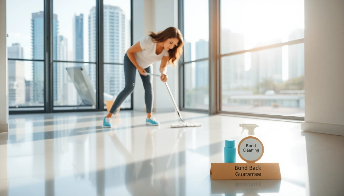 Performing bond cleaning brisbane service in a bright modern apartment with professional equipment.