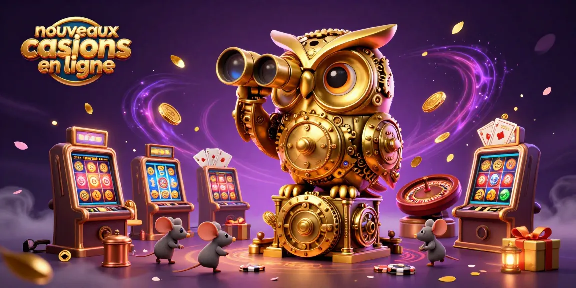 Explorez les nouveaux casinos en ligne avec des éléments de jeu et un hibou animé