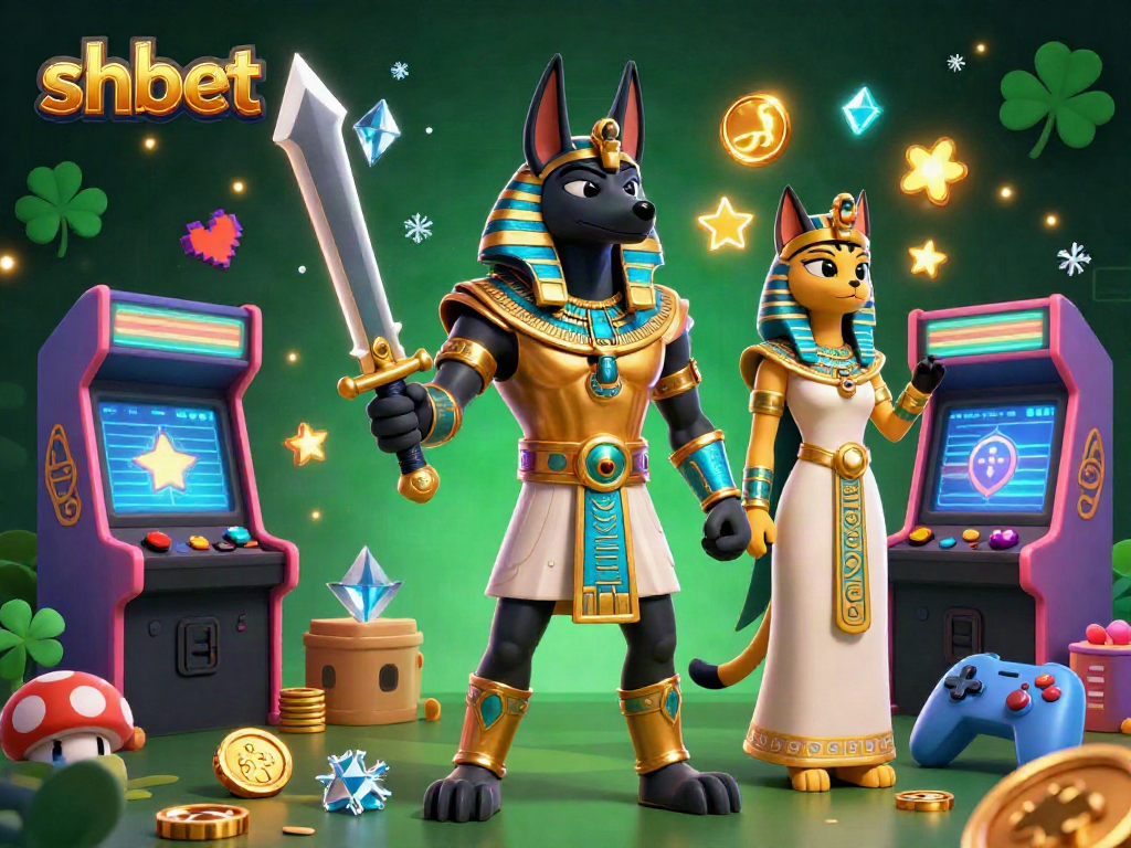 Play exciting games at shbet with vivid arcade machines and ancient Egyptian characters.