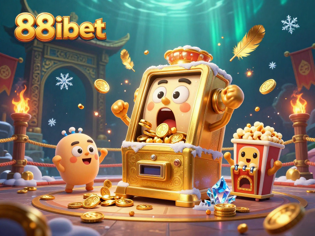 Experience the thrilling jackpot moment with 88ibet's vibrant casino scene filled with golden slot machines and festive energy.