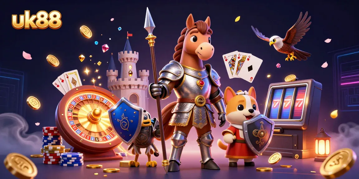Experience thrilling gambling action with uk88 as knights and treasures come alive in a captivating scene.