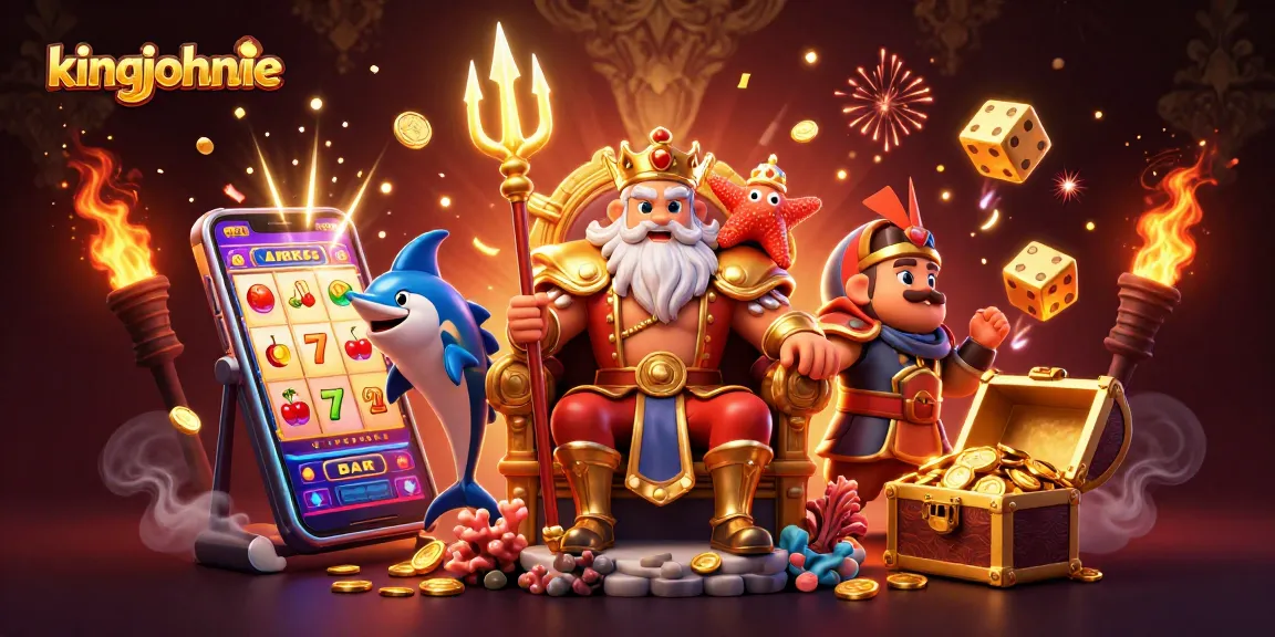 Experience the thrill of kingjohnnie's vibrant casino world with dynamic gaming elements and colorful characters.