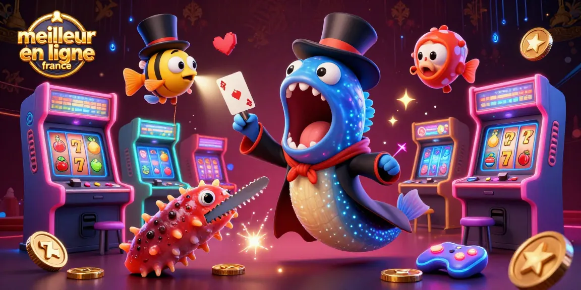 Illustration dynamique d'un gulper eel magique, évoquant le meilleur casino en ligne France avec des machines à sous colorées.