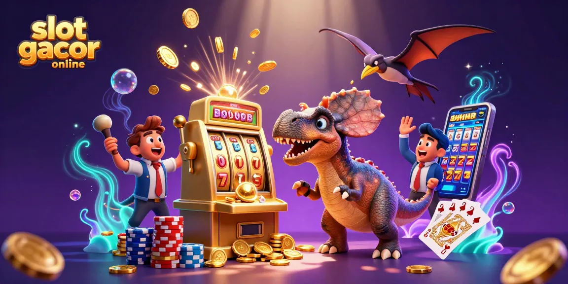 Sensasi bermain slot gacor online dengan pachycephalosaurus memukul mesin slot menghasilkan koin jackpot.