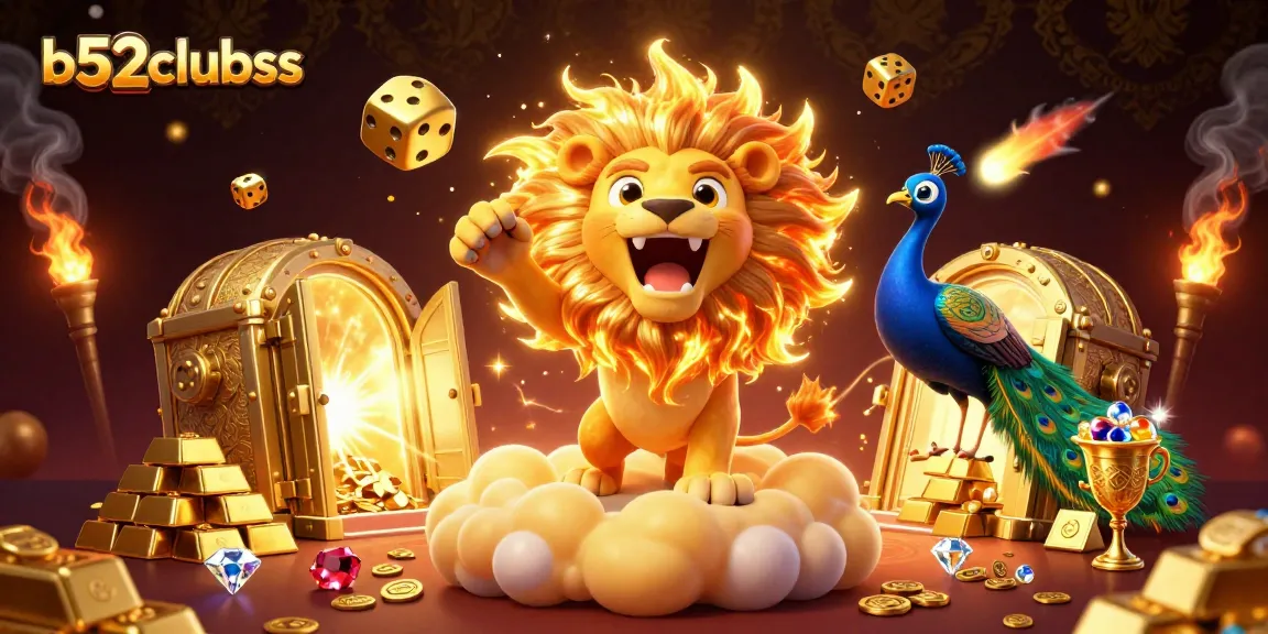Spin to win at b52clubss with vibrant 3D casino elements and golden treasures.