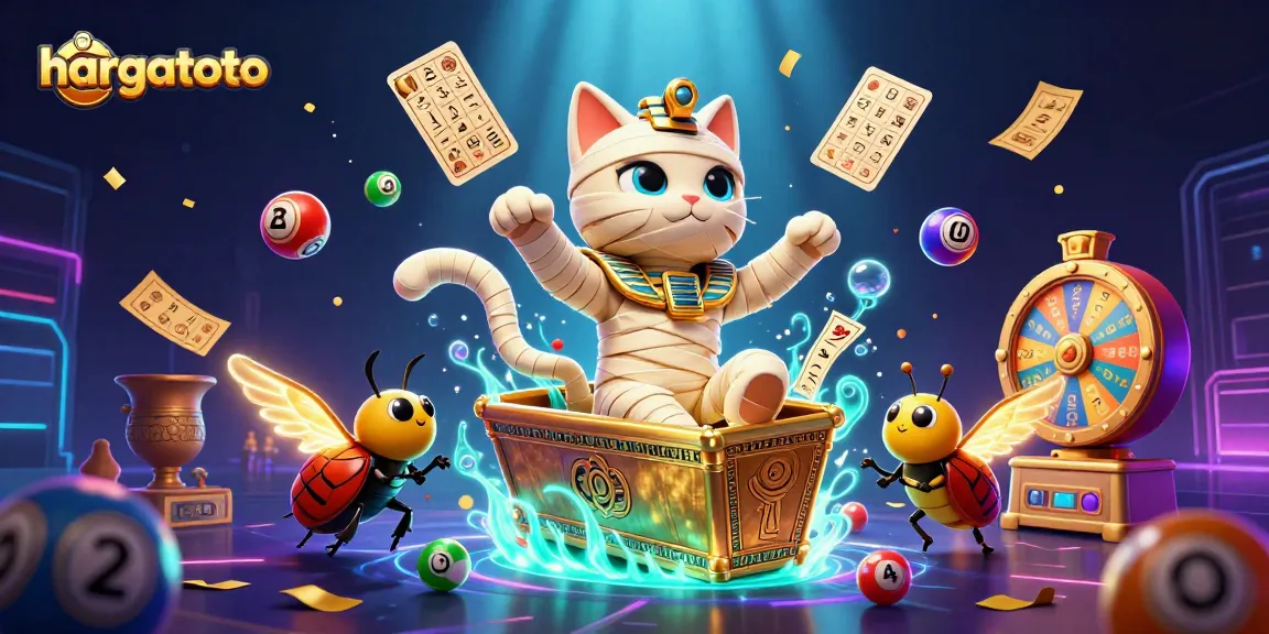 Experience thrilling wins at hargatoto with a vibrant 3D Egyptian casino scene bursting with excitement.