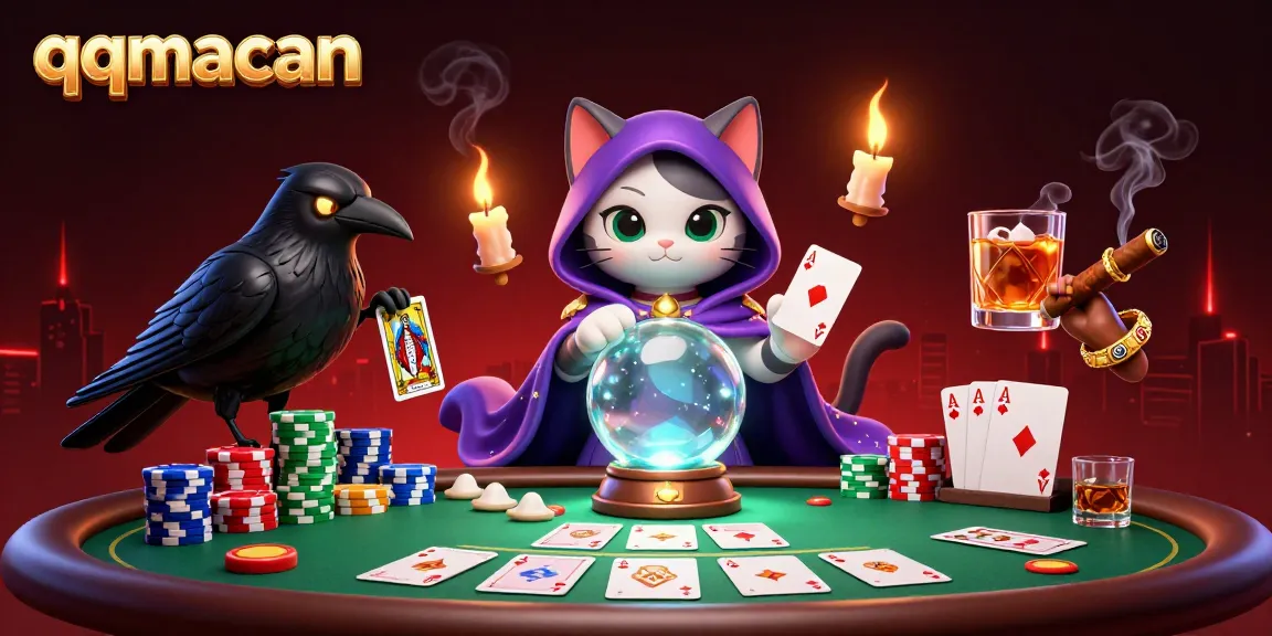 Experience thrilling moments at qqmacan with mystical characters and vibrant poker elements.