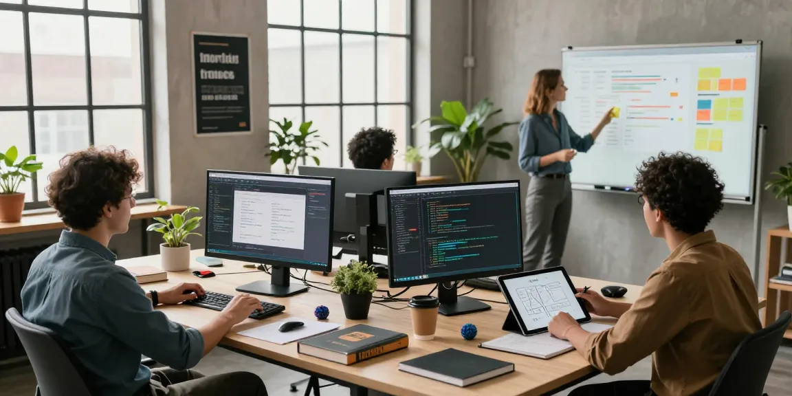 cika4d team coding collaboration in a modern workspace