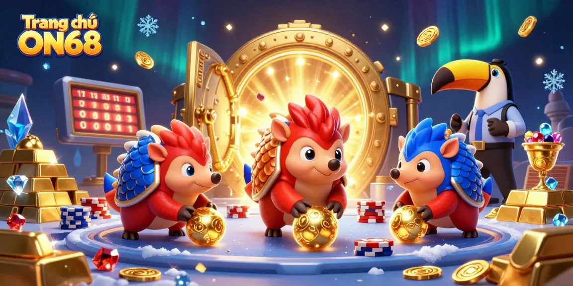 Experience thrilling action at Trang chủ ON68 as pangolins roll through poker chips amidst treasure.