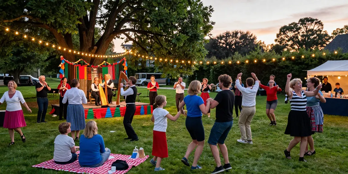 Engaging scene of people enjoying traditional Breton music performance celebrating cultural heritage withเกมสล็อต.