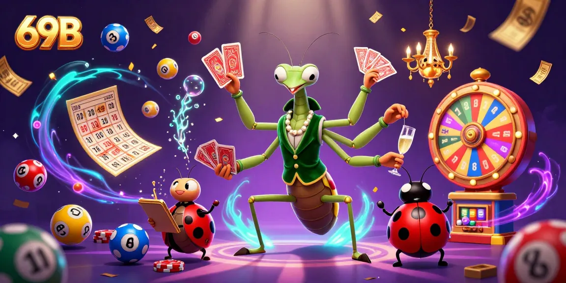 Explore o mundo do jogo com 69B em uma ilustração vibrante e envolvente de cassino.