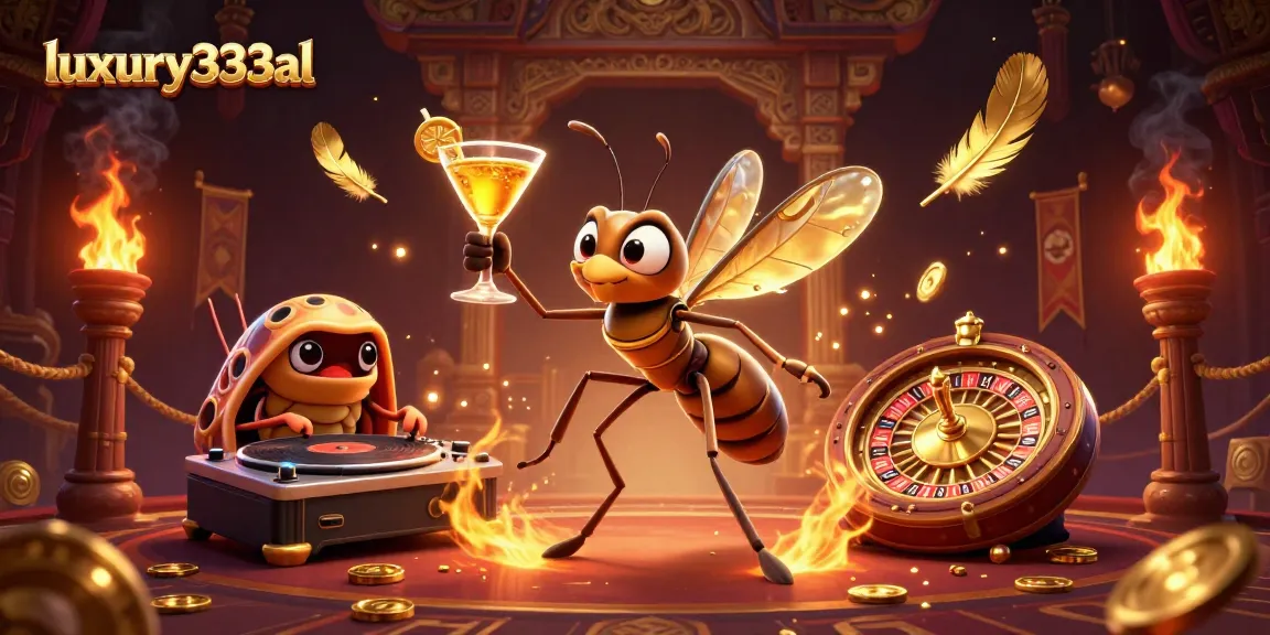 Experience thrilling play with luxury333al as animated casino characters and gold gaming elements unfold.