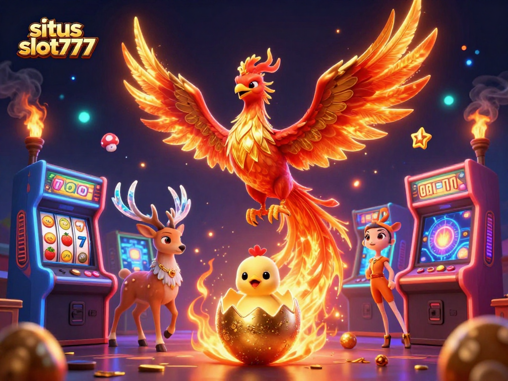 Experience excitement at situs slot777 with vibrant casino illustrations showcasing slot games and winning potential.