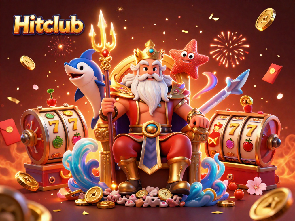 Hitclub's vibrant slot adventure with Neptune, treasure, and exciting game elements.