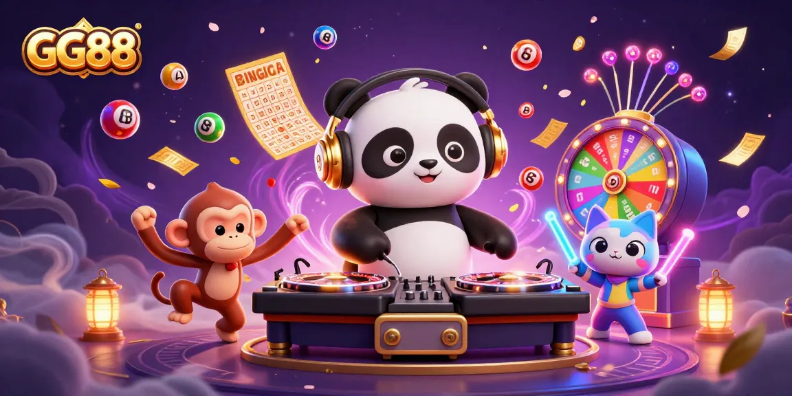 Experience excitement at GG88 with vibrant carnival elements and dynamic casino characters.