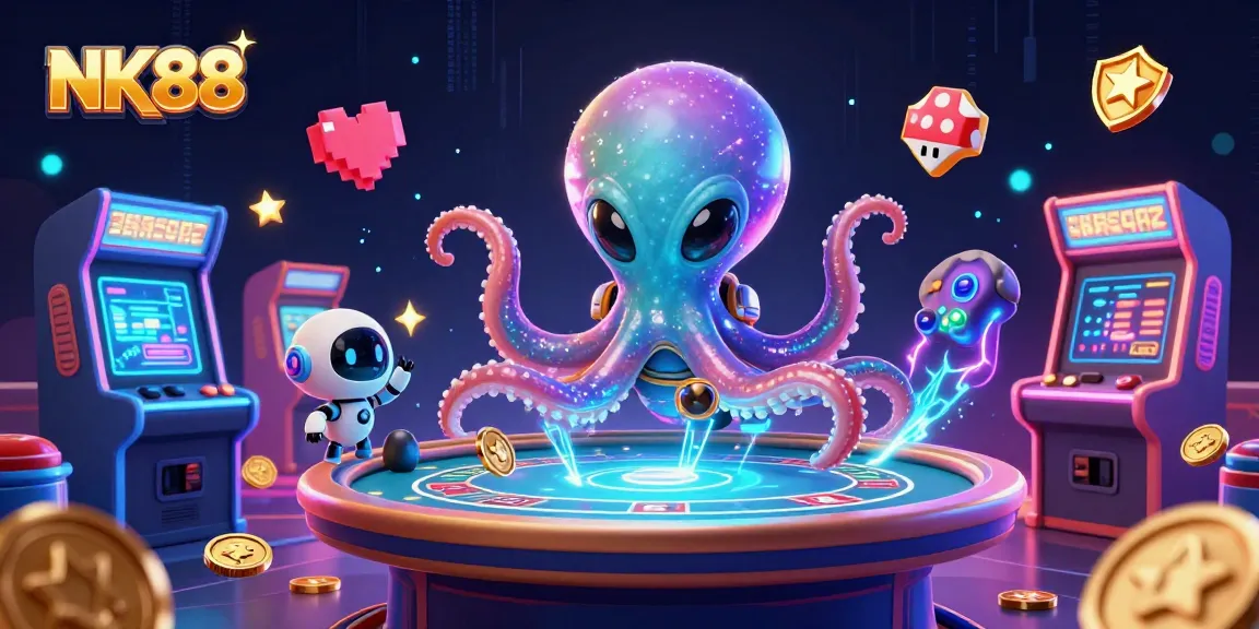 Experience exhilarating gameplay at NK88 with an alien octopus and interactive gaming elements.