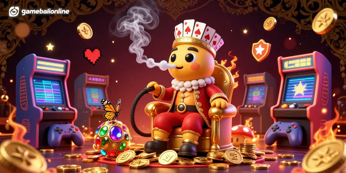 Experience fast-paced thrills with gamebaiionline in this vibrant casino-themed illustration.