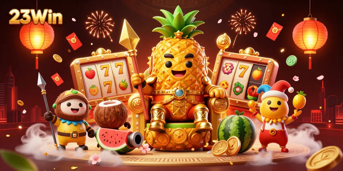 Play and win big at the vibrant 23Win casino, showcasing exciting game elements.